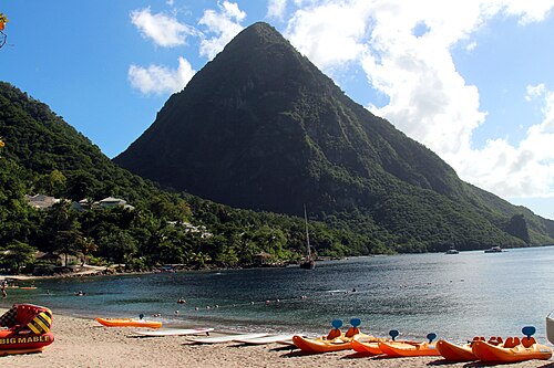 Sugar Beach between the Pitons in Saint Lucia