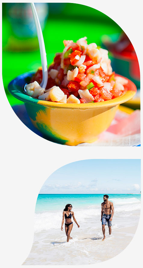 Fresh Bahamian seafood and conch dishes at the Nassau Fish Fry